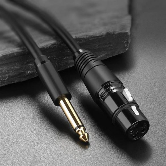 Cablu microfon Ugreen XLR (femelă) - jack 6,35 mm (mascul) 2 m negru (20719 AV131)