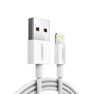 Cablu USB UGREEN Lightning (carcasa ABS) Alb 1M