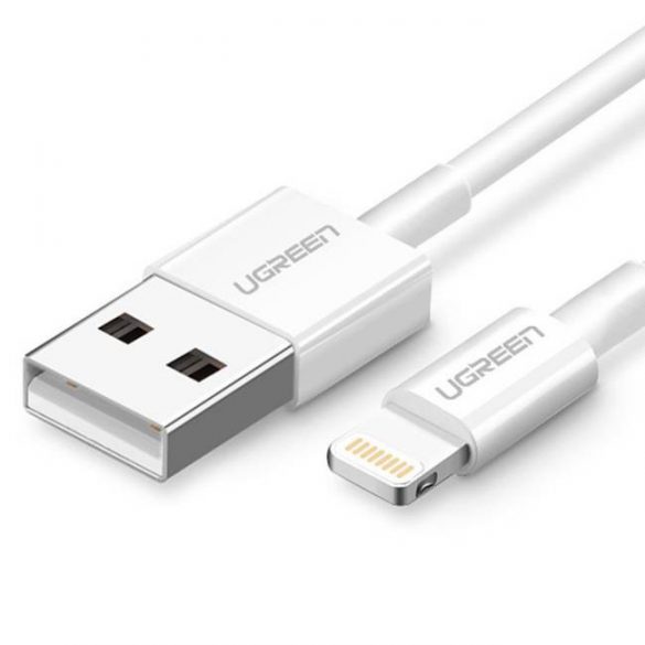 Cablu USB UGREEN Lightning (carcasa ABS) Alb 1M