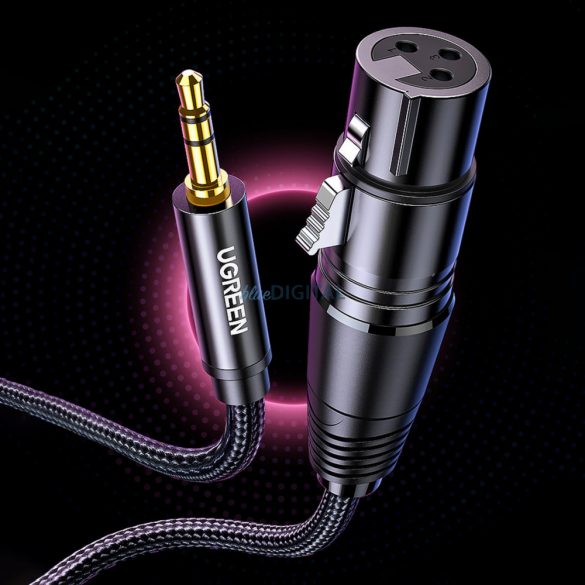 Cablu audio Ugreen 3.5mm mini jack (tata) - XLR (mama) 1m negru (AV182)