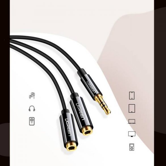 Cablu audio UGREEN de 3,5 mm mascul la femela negru