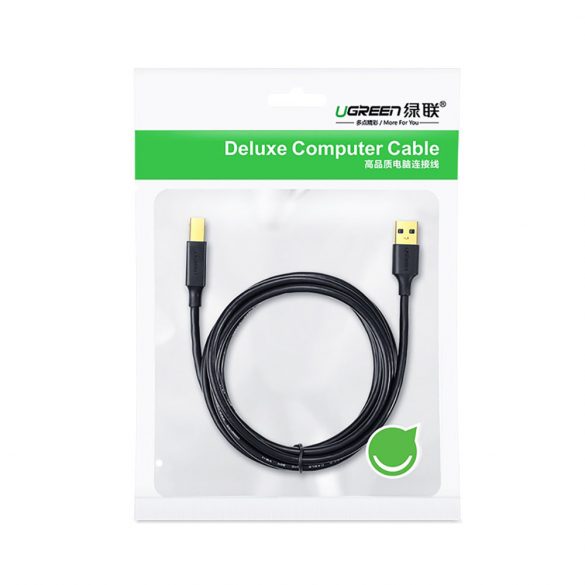 Cablu de imprimantă Ugreen USB tip B (mascul) - USB 2.0 (mascul) 480 Mbps 1 m negru (US135 20846)