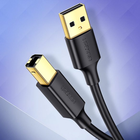 Cablu de imprimantă Ugreen USB tip B (mascul) - USB 2.0 (mascul) 480 Mbps 1 m negru (US135 20846)