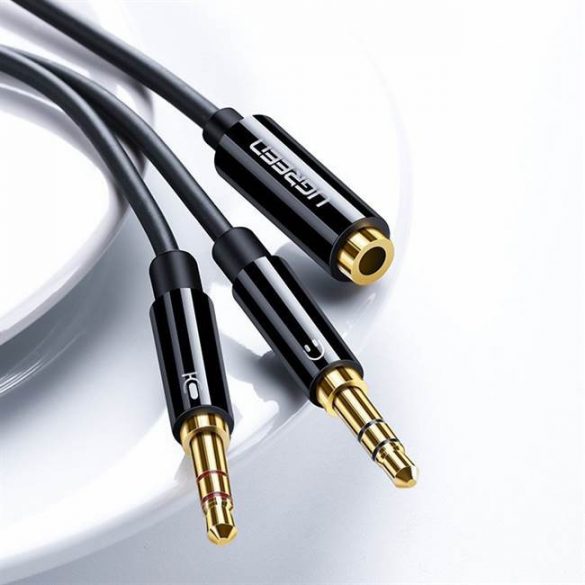 UGREEN Cablu audio jack 3,5 mm 2 APAHusădin aluminiu (negru)