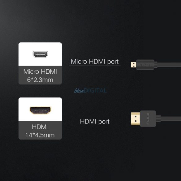 Ugreen HD127 cablu micro HDMI - HDMI 2.0 2 m - negru