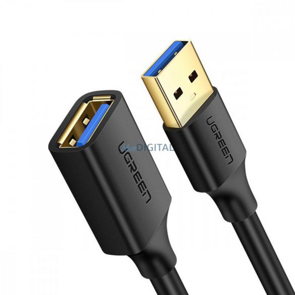 Cablu prelungitor adaptor Ugreen USB-A (mascul) - USB-A (femă) USB 3.0 5Gb/s 0,5m negru (US129)