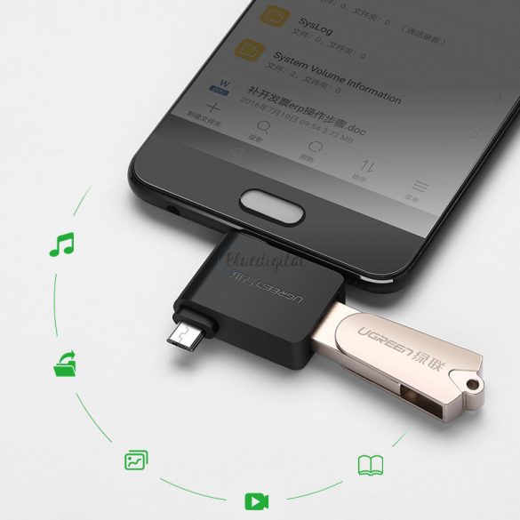 Ugreen adaptor OTG USB USB 3.2 Gen 1 (5Gbps) - USB Tip C / micro USB negru (30453)