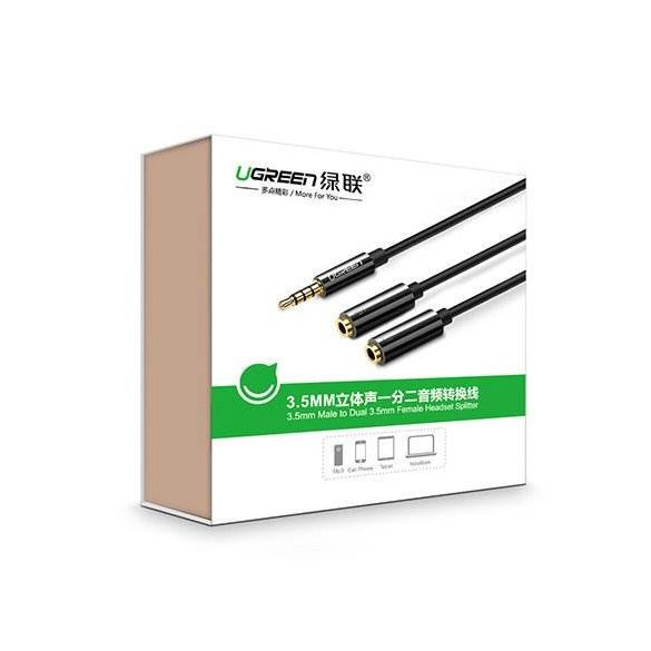 UGREEN 3,5 mm de sex masculin la 2 femei cablu audio ABS husă (negru)