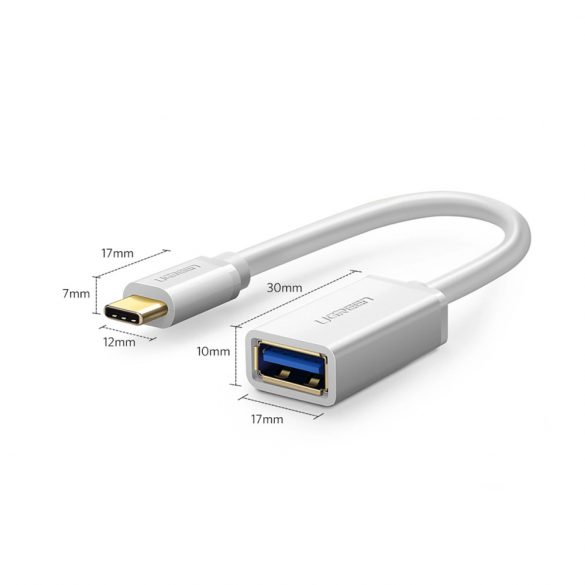 Adaptor OTG Ugreen US154 30702 USB-A 3.0 (femă) / USB-C 3.0 (mascul) - alb