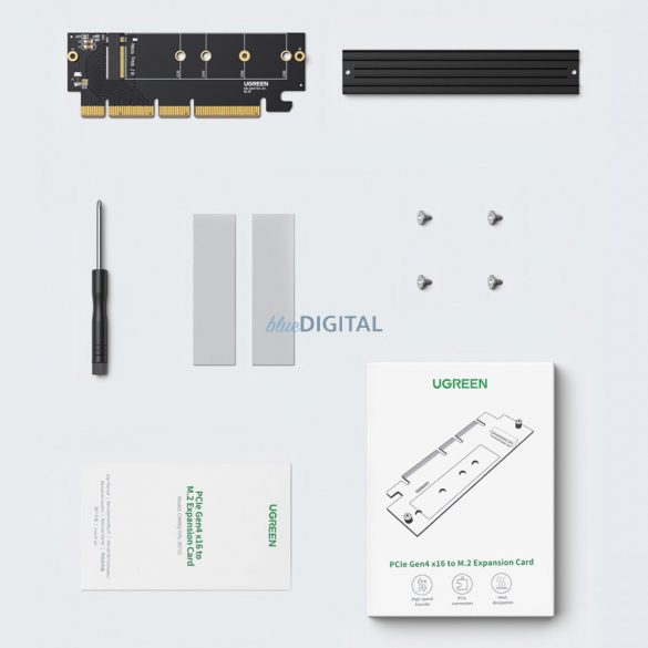 Adaptor card de expansiune Ugreen PCIe 4.0 x16 la M.2 NVMe M-Key negru (CM465)