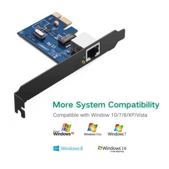 Placă de rețea PCI-E Ugreen US230 Gigabit 10/100/1000Mbps - negru