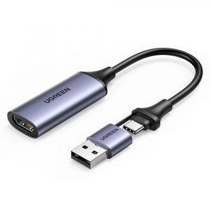 Adaptor HDMI Ugreen CM489 40189 (femă) - USB-A / USB-C (masculin) - gri