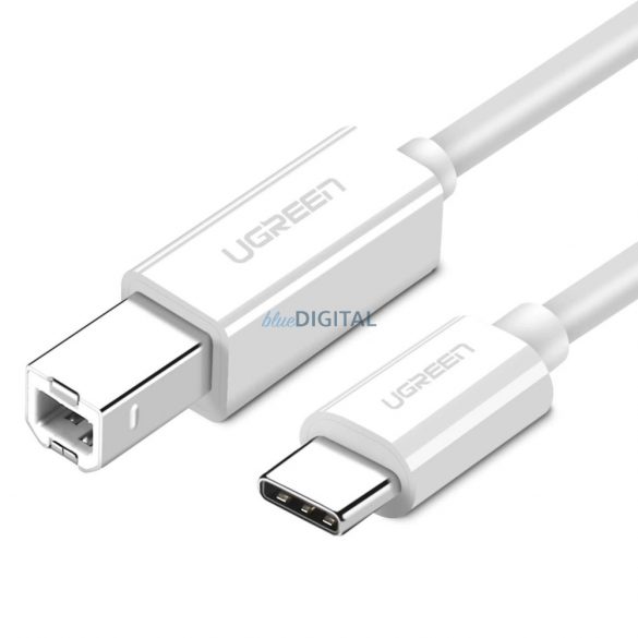 Ugreen US241 Cablu USB-C / USB-B 2.0 pentru scaner Imprimantă 1,5 m - Alb