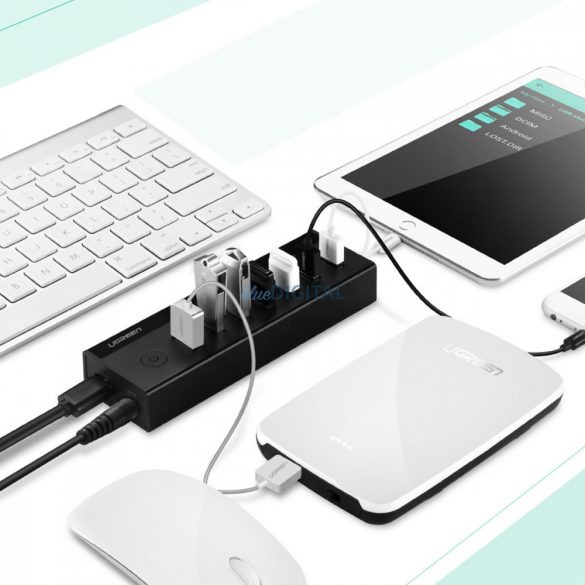 HUB multifuncțional Ugreen 7in1 USB-A - 7xUSB-A 5Gb/s negru (US219)