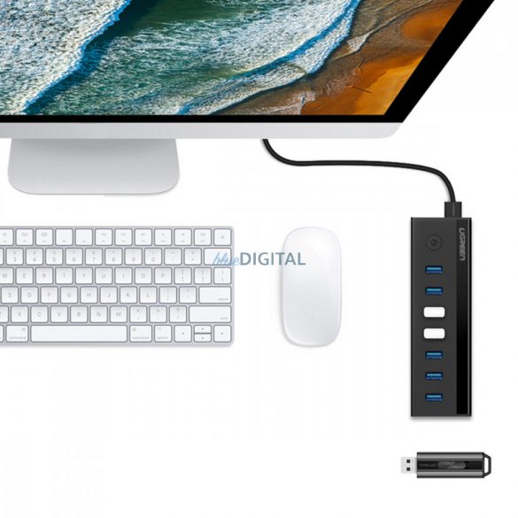 HUB multifuncțional Ugreen 7in1 USB-A - 7xUSB-A 5Gb/s negru (US219)