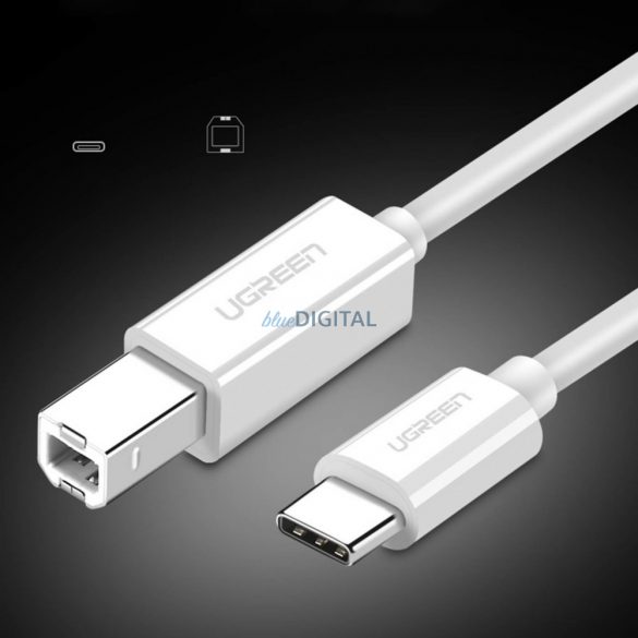 Cablu imprimante Ugreen USB-C - USB-B 480Mb/s 1m alb (US241)