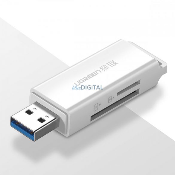 Cititor de carduri TF/SD portabil Ugreen pentru USB 3.0 alb (CM104)