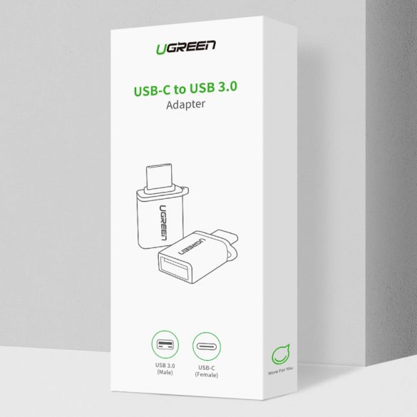 Adaptor Ugreen US270 USB-C (masculin) / USB-A 3.0 (femeie) cu șnur - gri