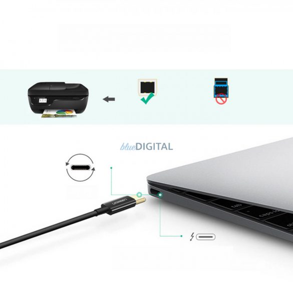 Cablu imprimantă Ugreen USB-C - USB-B 480Mb/s 2m negru (US241)