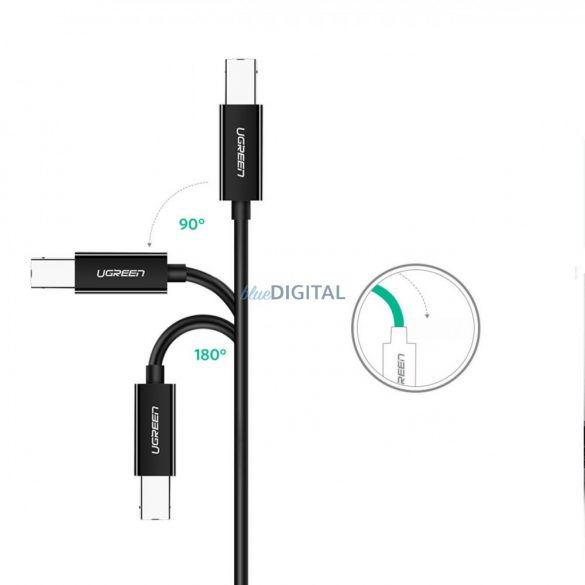 Cablu imprimantă Ugreen USB-C - USB-B 480Mb/s 2m negru (US241)