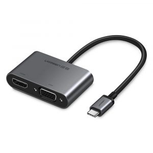 Ugreen CM162 50505 USB-C - Adaptor HDMI / VGA / USB-A 3.0 / USB-C PD - gri