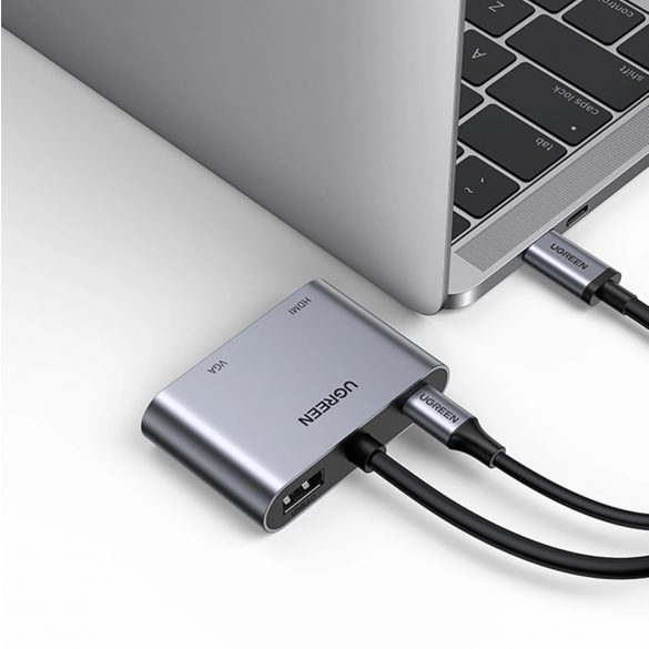 Ugreen CM162 50505 USB-C - Adaptor HDMI / VGA / USB-A 3.0 / USB-C PD - gri