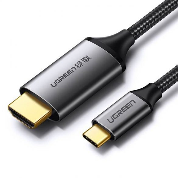 Cablu UGREEN USB-C HDMI mascul la mascul Carcasa din aluminiu 1.5 (gri negru)