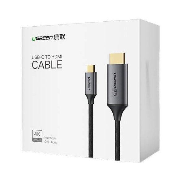 Cablu UGREEN USB-C HDMI mascul la mascul Carcasa din aluminiu 1.5 (gri negru)