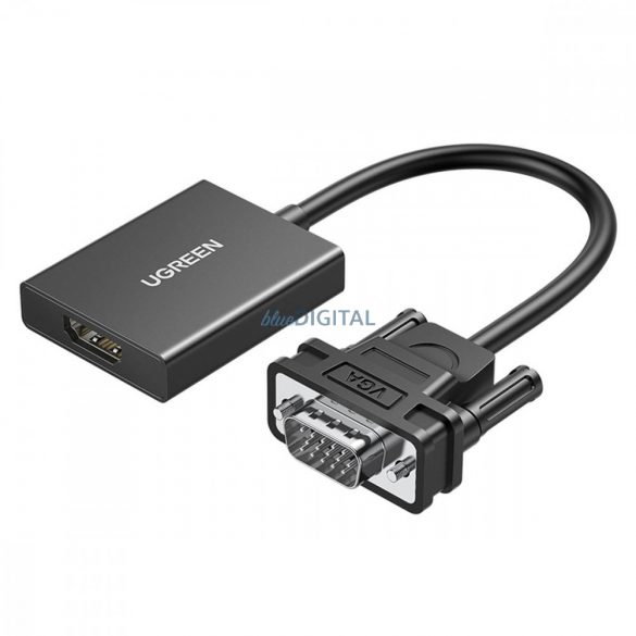 Ugreen cablu adaptor cablu VGA (tata) - HDMI (mama) 0.15m negru (CM513)