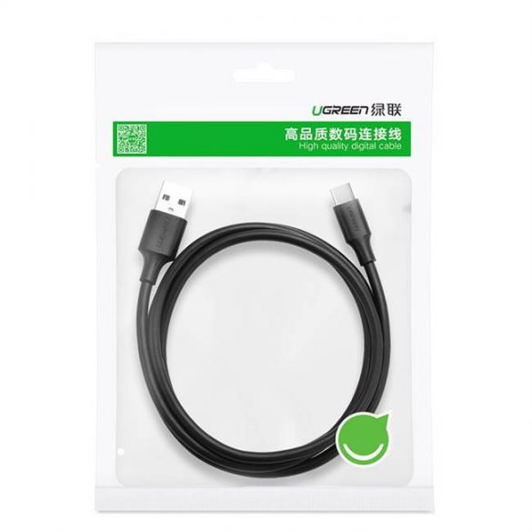 UGREEN Cablu USB-A 2.0 USB-C placat cu nichel 1.5m (negru)