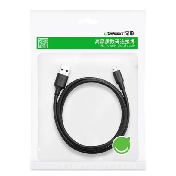 UGREEN USB 2.0 A-Micro USB cablu nichelat 1.5m (negru)