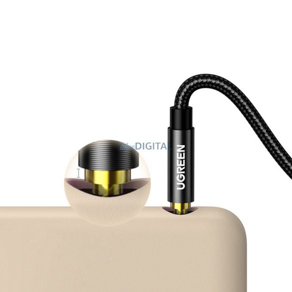 Cablu audio Ugreen AUX minijack unghiular 3,5 mm 2m albastru (AV112)