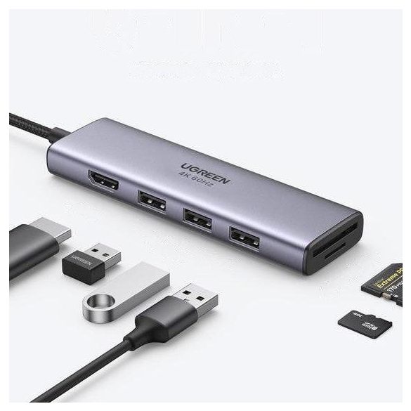 Ugreen CM511 USB-C la 3xUSB3.0 + HDMI + SD/TF