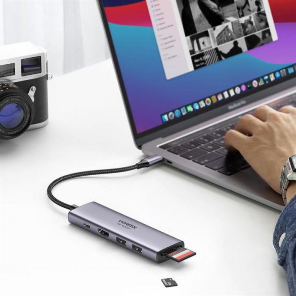 Ugreen CM511 USB-C la 2xUSB3.0 + HDM I+ SD/TF + PD