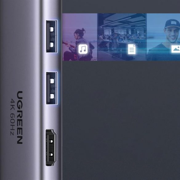 Ugreen CM511 USB-C la 2xUSB3.0 + HDM I+ SD/TF + PD