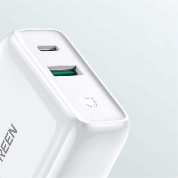 Ugreen încărcător de perete USB Type-c / USB 36 W Quick Charge 4.0 putere de ieșire alb (60468 CD170)