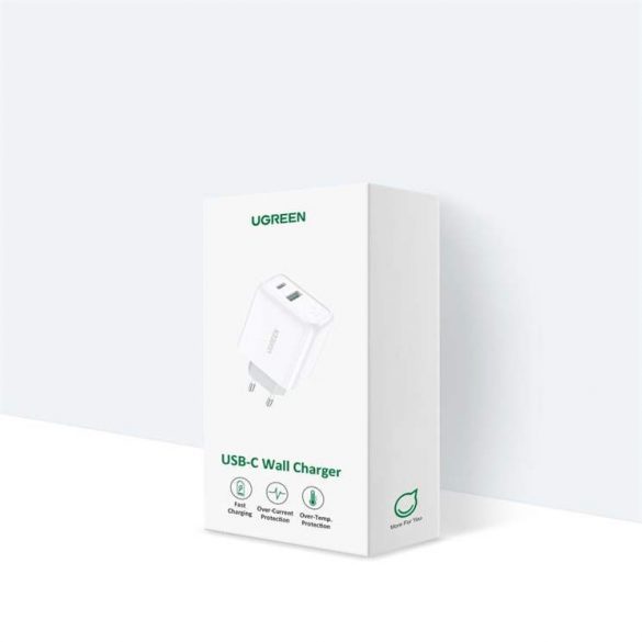 Ugreen încărcător de perete USB Type-c / USB 36 W Quick Charge 4.0 putere de ieșire alb (60468 CD170)