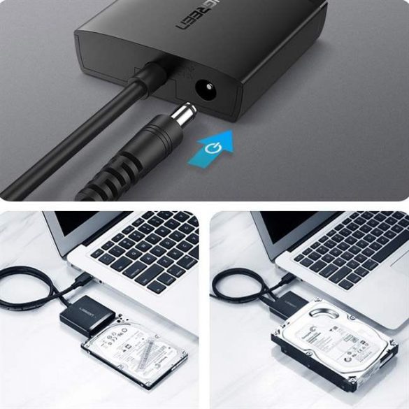 Convertor adaptor Ugreen HDD SSD 2,5 '' / 3,5 '' SATA III 3,0 - USB 3.2 Gen 1 (SuperSpeed ??USB 5 Gbps) negru (60561 CM257)