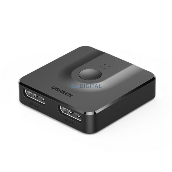 Splitter de semnal Ugreen CM430 2x DisplayPort (intrare) la 1x DisplayPort (ieșire) comutator 4K / 1080p negru (60622)