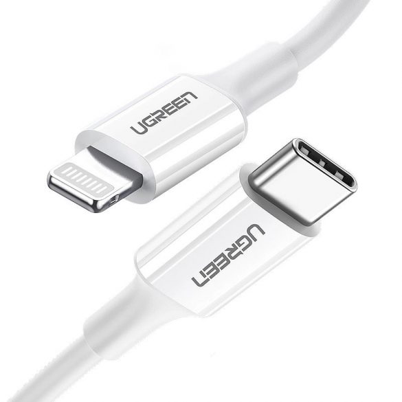 Cablu Ugreen USB tip C - cablu Lightning 3A 0,25 m alb (US171)