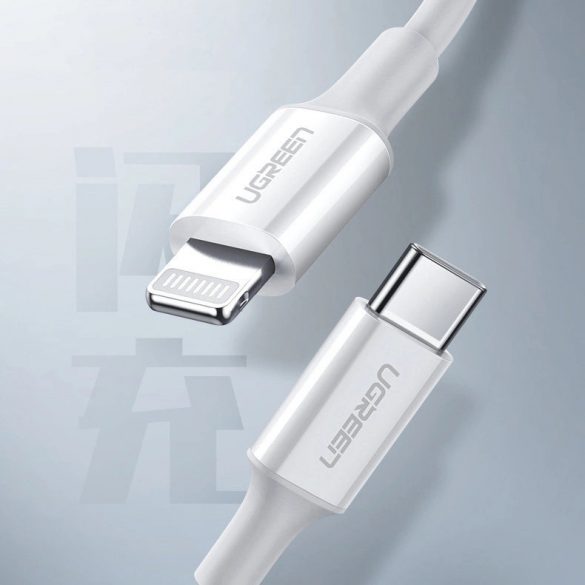 Cablu Ugreen USB tip C - cablu Lightning 3A 0,25 m alb (US171)