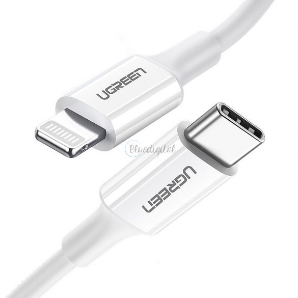 Cablu Ugreen MFi USB tip C - cablu Lightning 3A 0,5 m alb (US171)