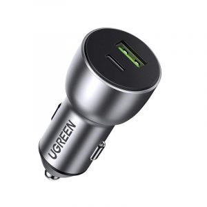 Încărcător rapid auto Ugreen USB / USB Type-c Quick Charge 3.0 Putere de livrare 36 W 3. Un gri (CD213 60980)