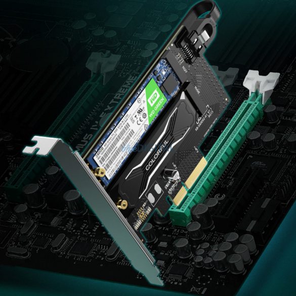 Ugreen adaptor pentru card de expansiune PCIe 3.0 x4 la unitate M.2 NVMe negru (CM302)