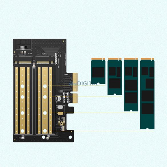 Ugreen adaptor pentru card de expansiune PCIe 3.0 x4 la unitate M.2 NVMe negru (CM302)