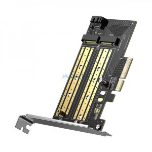 Adaptor card de expansiune Ugreen PCIe 3.0 x4 la SSD M.2 M-Key / M.2 B-Key negru (CM302)