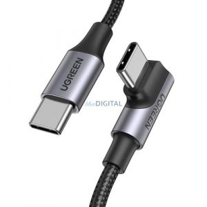 Cablu Ugreen US334 USB-C 2.0 (în unghi) / USB-C 2.0 (drept) 100W PD 1 m - negru