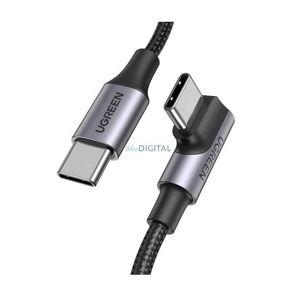 Cablu Ugreen US334 USB-C 2.0 (în unghi) / USB-C 2.0 (drept) 100W PD 1 m - negru