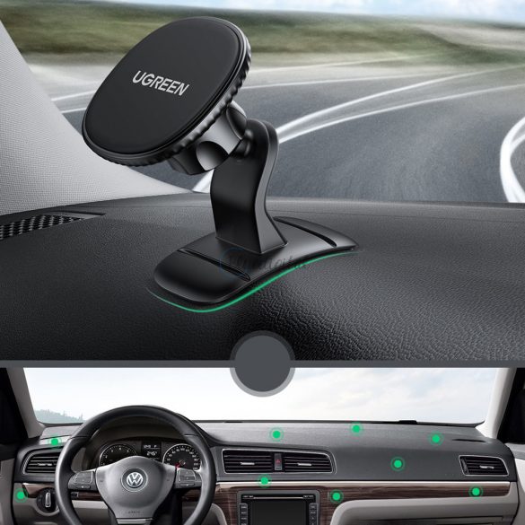 Ugreen Magnetic Car Phone Holder adeziv pentru tabloul de bord negru (LP292)