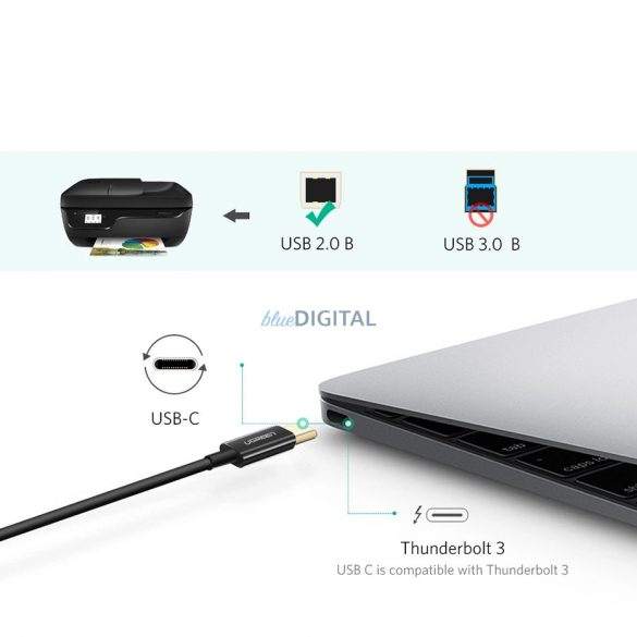 Ugreen US241 Cablu USB-C 2.0 - USB-B 1 m - negru